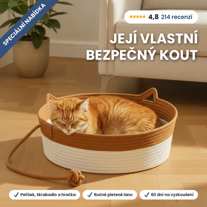 Pletený pelíšek pro kočky Selnay — hodnocení 4,8