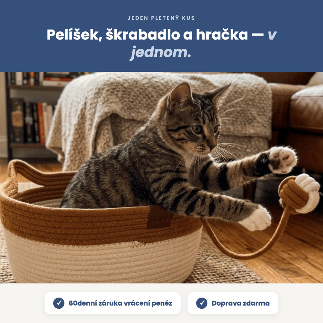 Pelíšek, škrabadlo a hračka v jednom