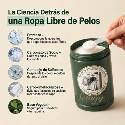 Explicación científica de cómo SELNAY disuelve el pelo de mascota