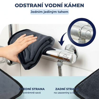 Odstraní vodní kámen jedním tahem — přední a zadní strana